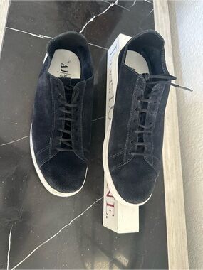Armani Jeans Men's Black Suede Low Top Sneakers Size 9.5 EUR 43